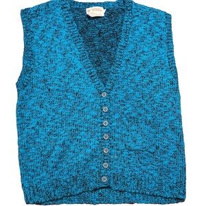 Vintage Vest Blue and Black Knit